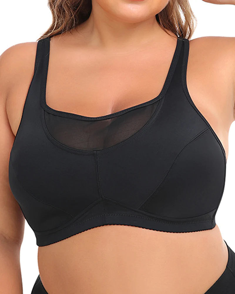 Plus Size Wireless Sexy Cut Outs Top Crop Tank Bra - By Qivii