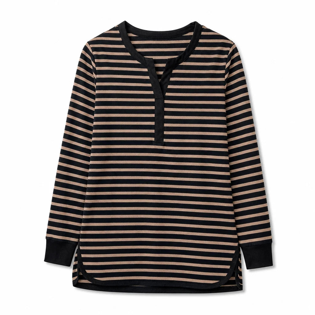 Jacqueline Striped Long-Sleeve Top