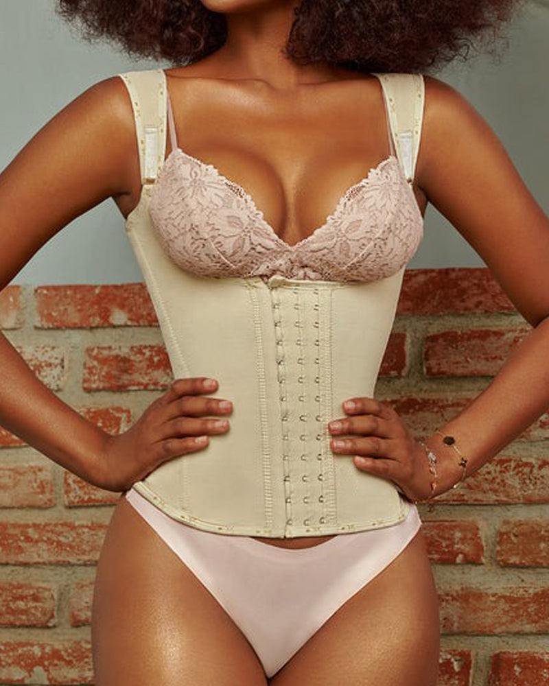 Shapshe® Women Hourglass Vest Tummy Control Waist Trainer Corset With Hook and Eye
