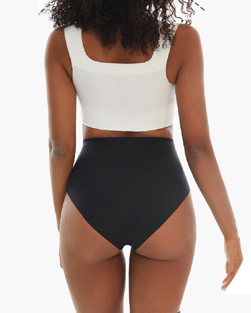 Women's Mid Waist Seamless Tummy Control Shapewear Briefs Underwear With Hooks Belt - By Qivii