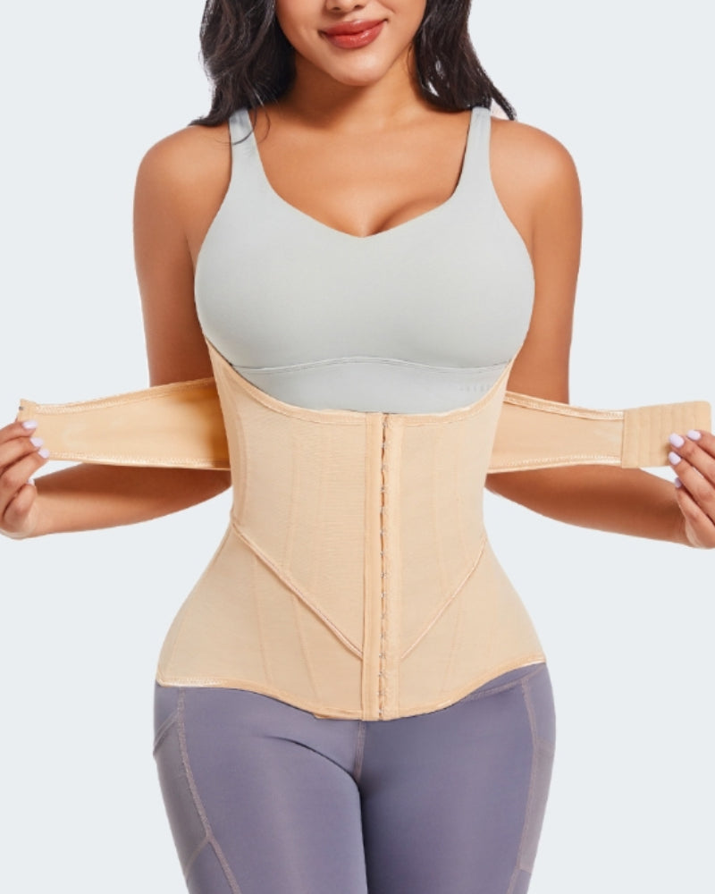 Buckle Waist Trainer High Compression Tummy Control Corset - By Qivii