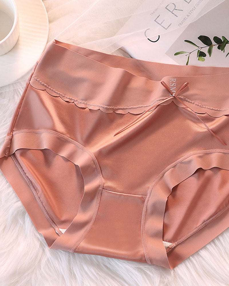 Luxury High Waist Tummy Control Satin Panties - By Qivii