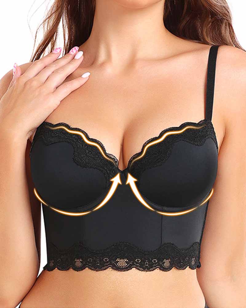 High Support Body Sculpting Lace Back Bra - By Qivii