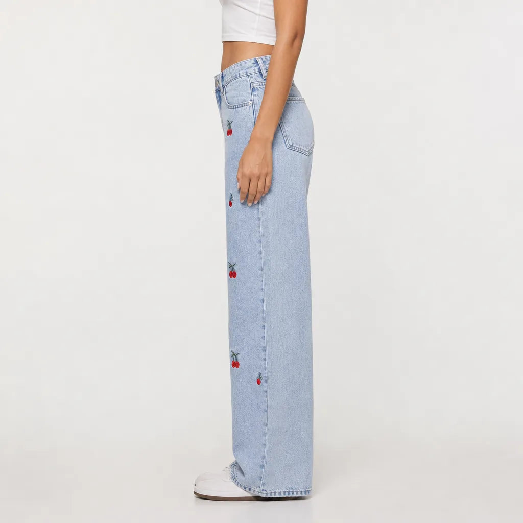 Cerise | Womens Mom Baggy Wide Leg Jeans