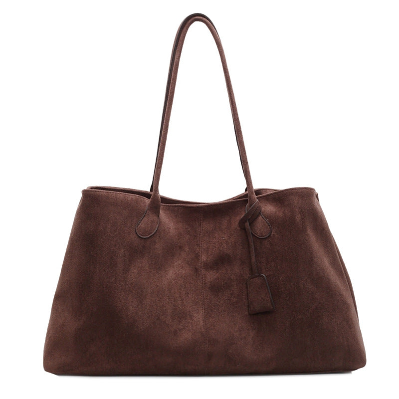 Women's Luxe Suede Minimalist Tote Bag — Spacious Carryall with Curated Everyday Elegance
