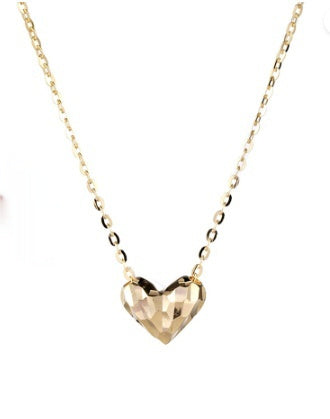 S925 Sterling Silver Three-dimensional Love Pendant Heart-shaped Collarbone Necklace