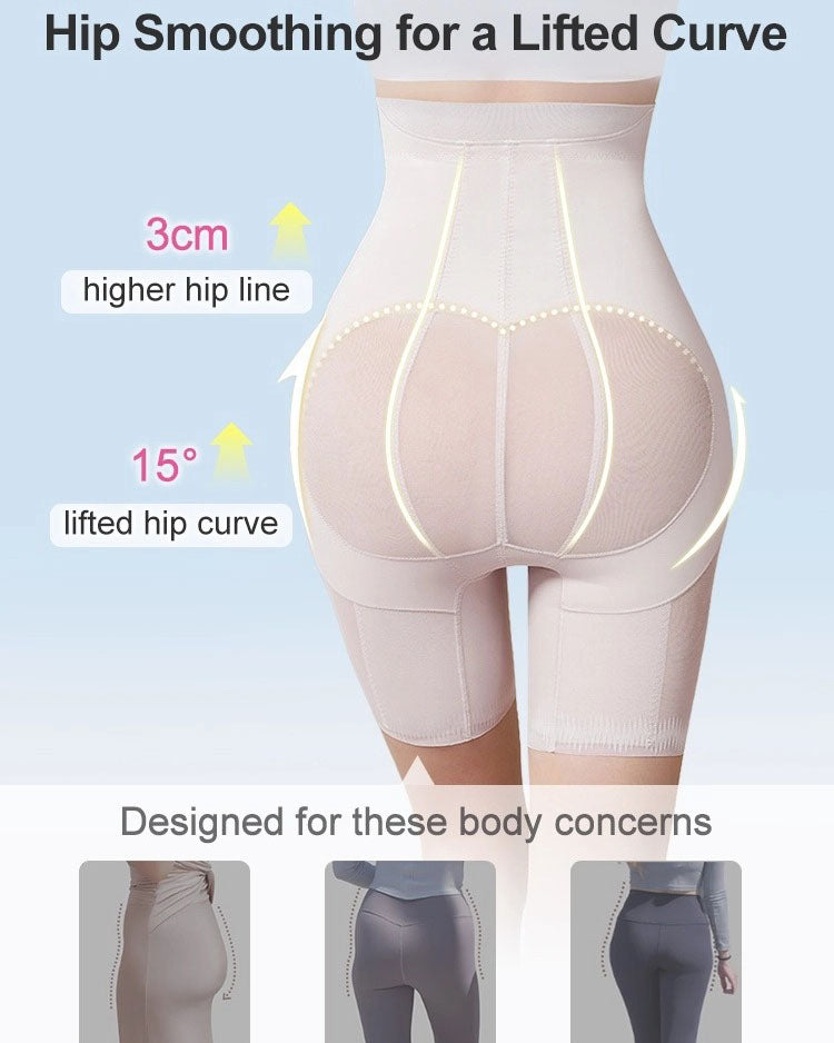 High Waist Double-layered Tummy Control Shapewear Shorts