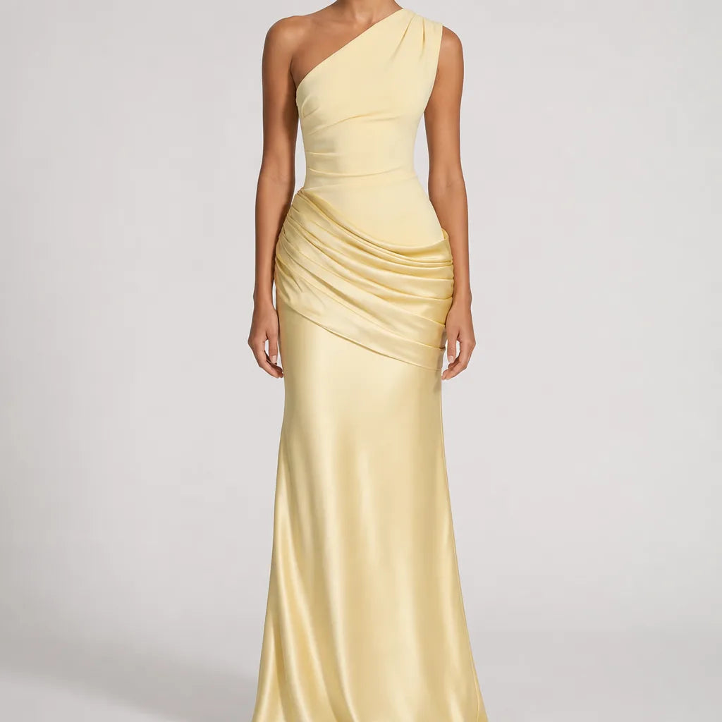 Colette | Womens Elegant Evening Satin Cocktail Maxi Dress