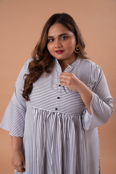 AM To PM Striped Dress (Printed)