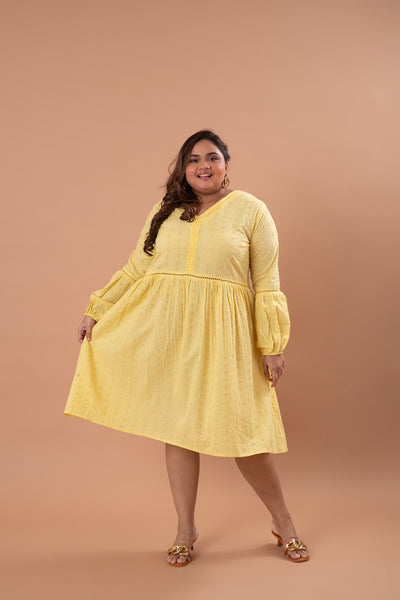 Boho Mini Dress (Yellow)