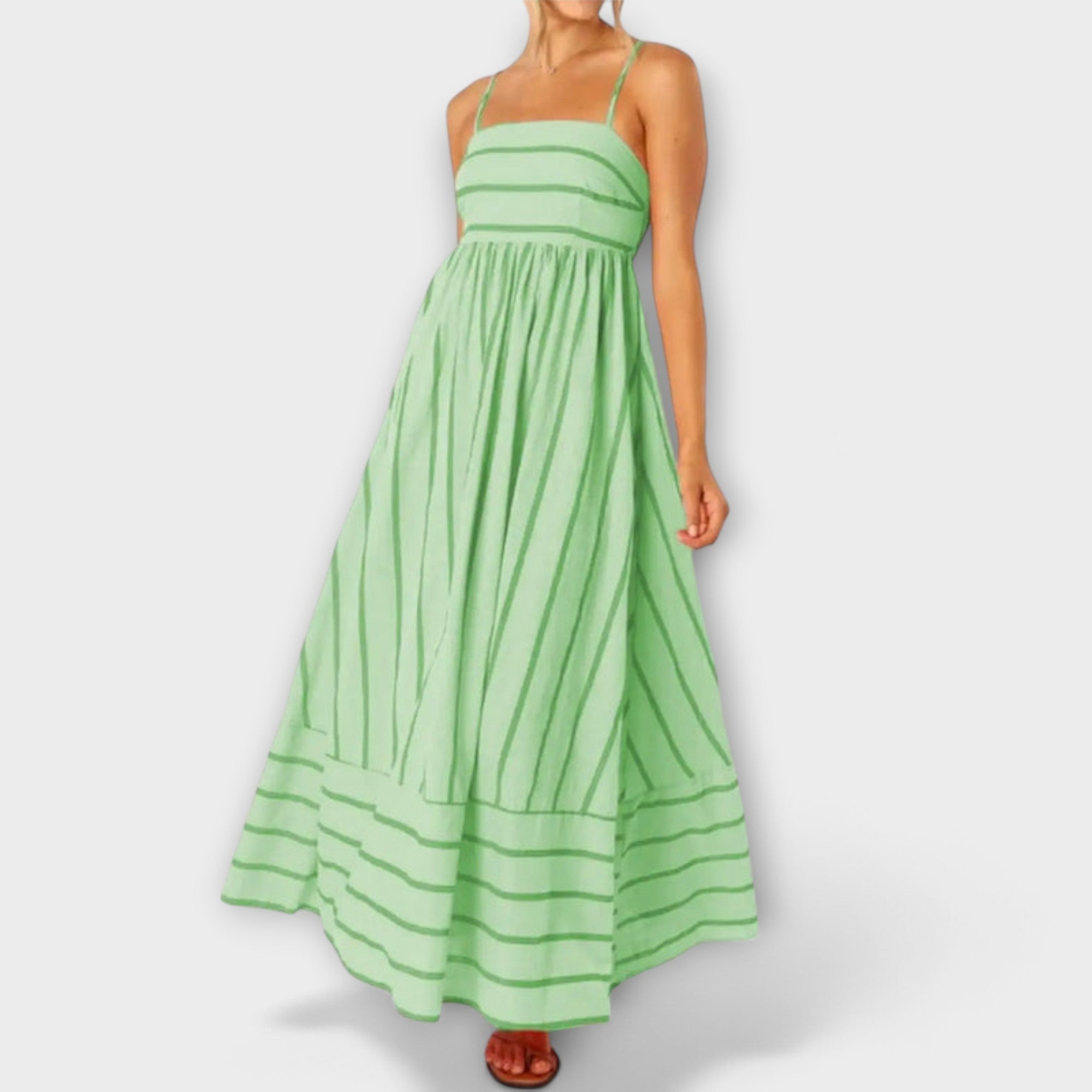 Rosa - Casual Gestreepte Jurk - By Qivii