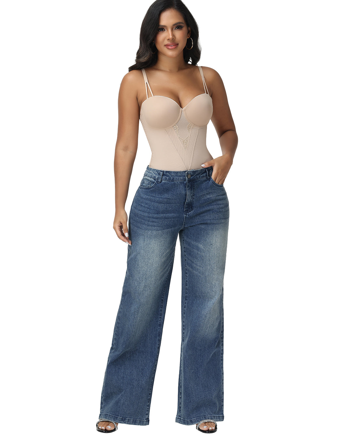 Shapshe® Lace-Detail Underwire Bustier Bodysuit