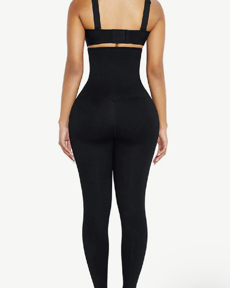 High Waist Trainer 2-In-1 Zipper Leggings Slim Fit Tummy Control Gym Pants - By Qivii