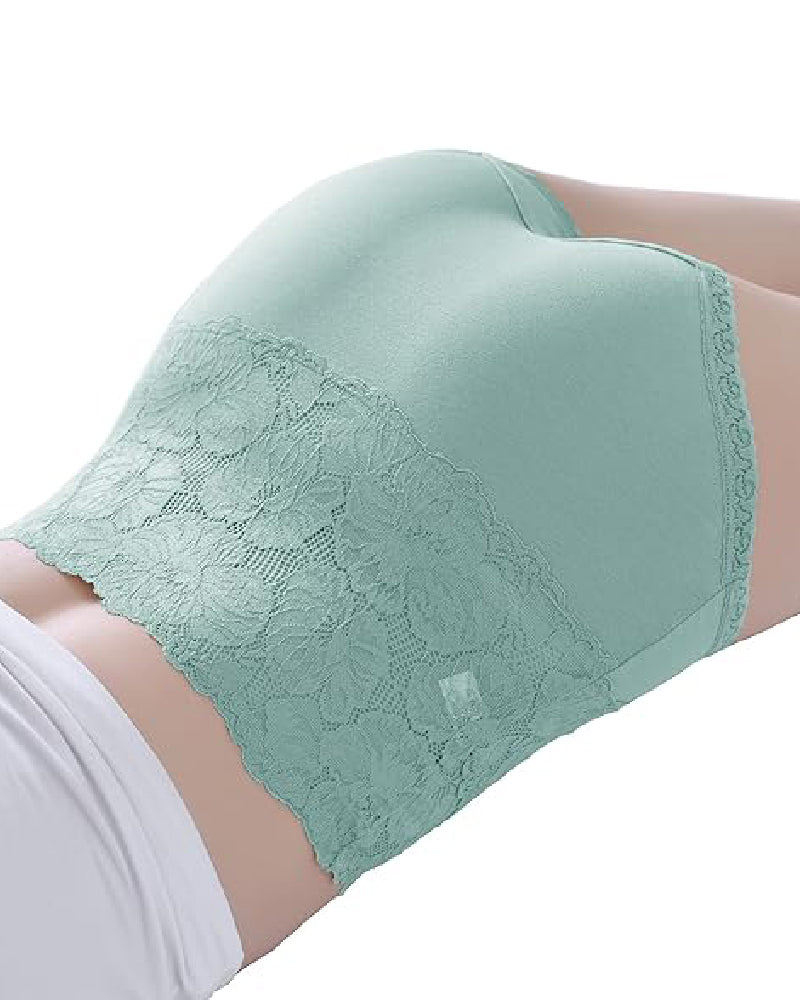 Women's V-shaped High Waist Floral Lace Briefs Sexy Tummy Control Soft Panties - By Qivii