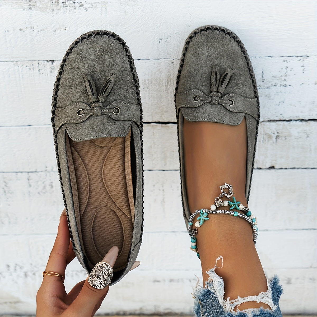 Nadine - Klassische Loafers mit Quasten-Detail - By Qivii