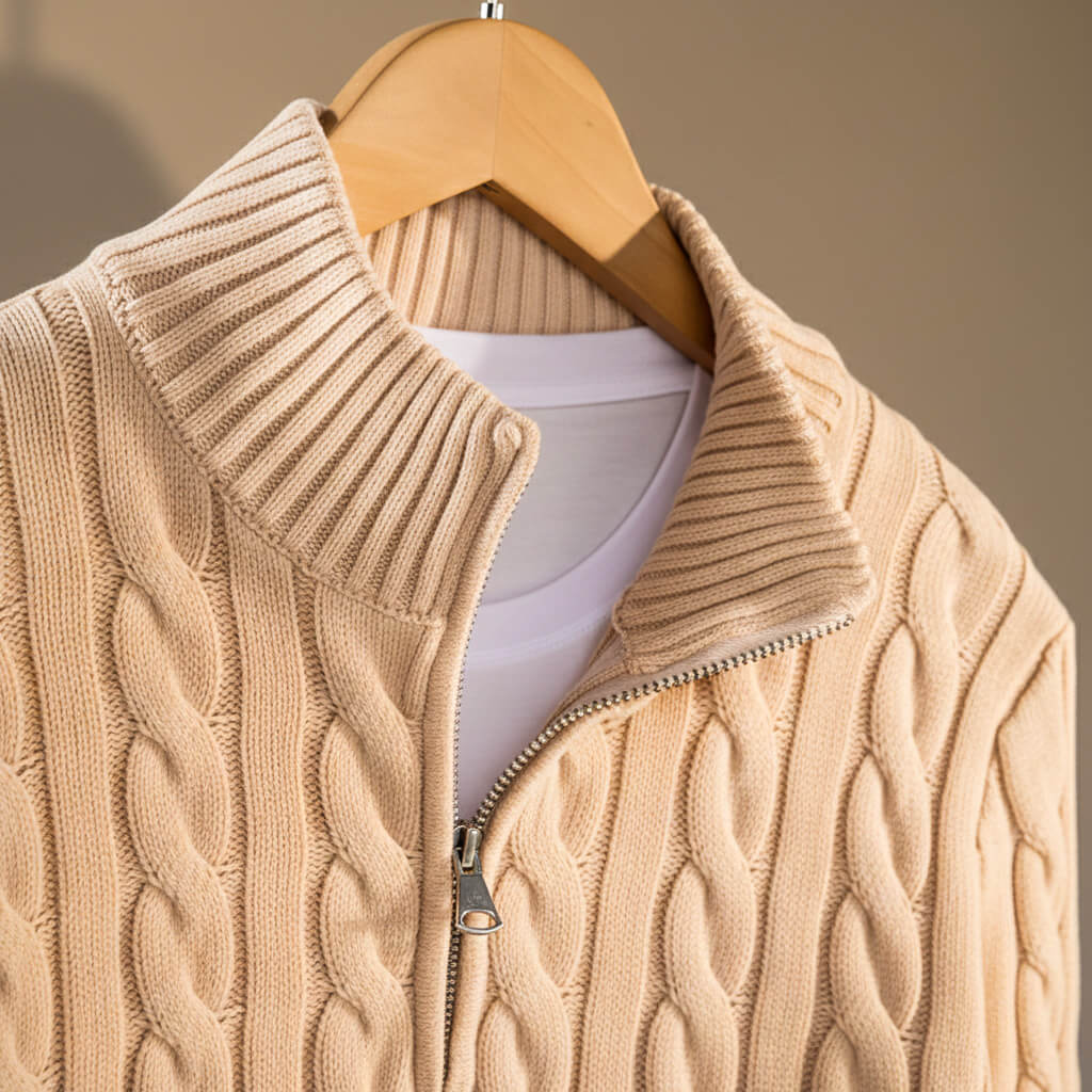 Henry Prestige Cable Knit Sweater - By Qivii