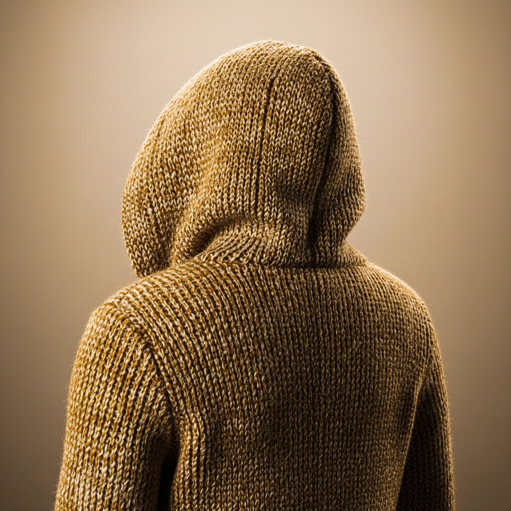 Adrian Wool Knit Hooded Cardigan - By Qivii