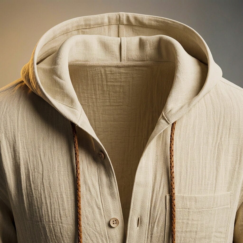 Miles Cotton Linen Hooded Jacket - By Qivii