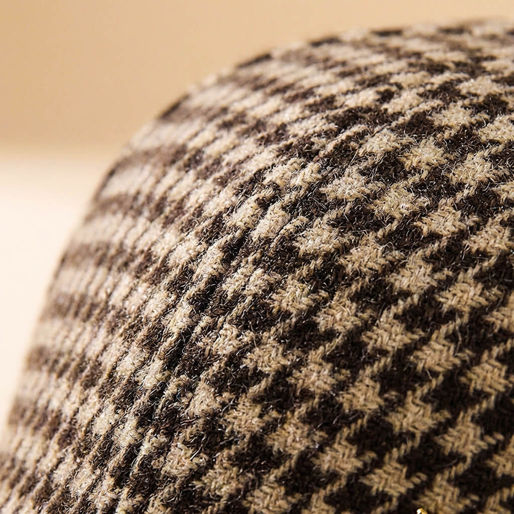 Miller Wool Houndstooth Cap - By Qivii
