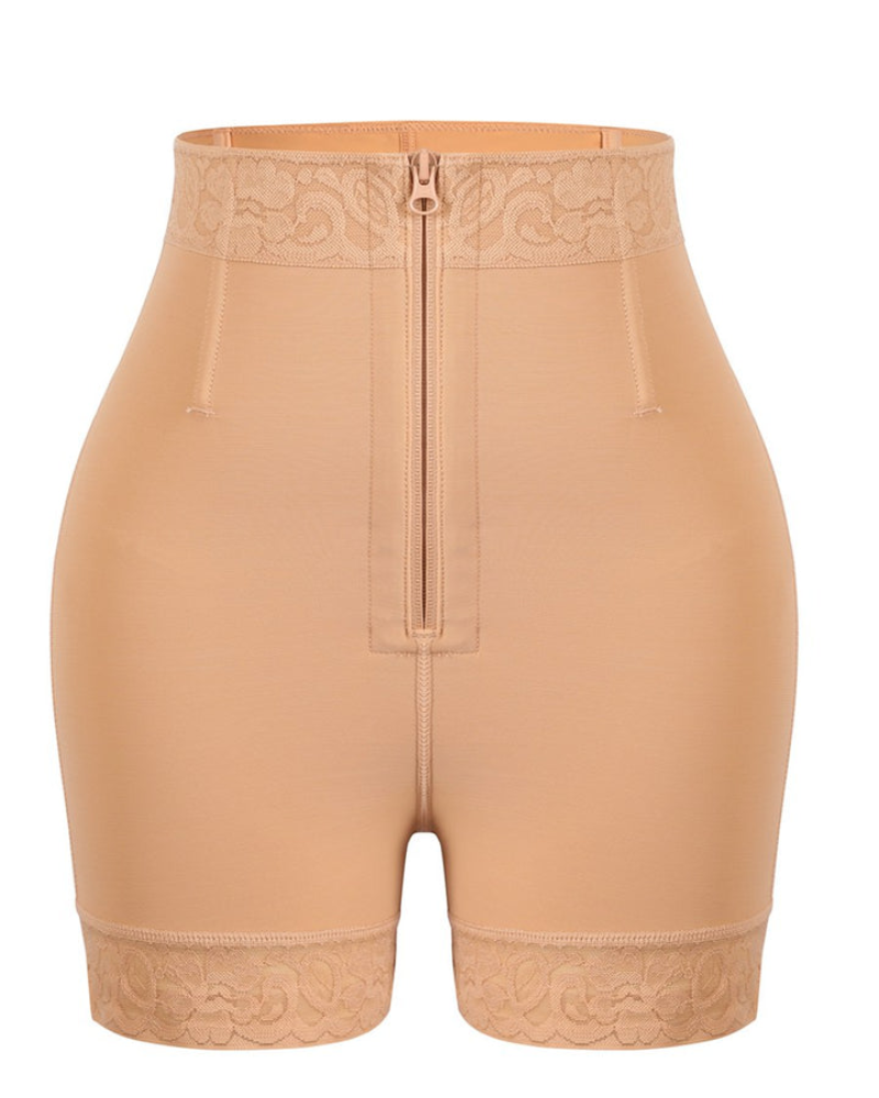 Shapshe® Mid Waist Tummy Control Front Zipper High Compression Butt Lifter Shaper Fajas Shorts - By Qivii