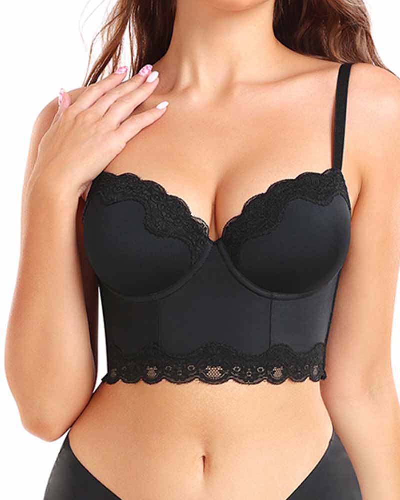 High Support Body Sculpting Lace Back Bra - By Qivii