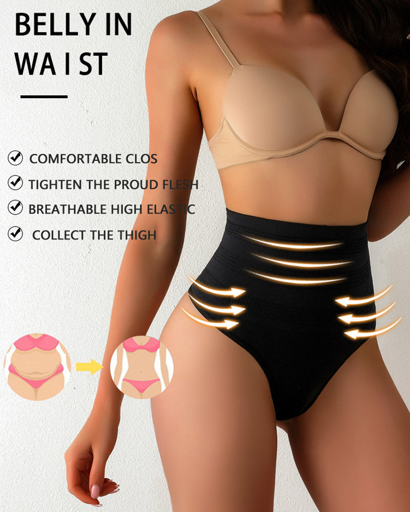 High Waist Sexy Triangle Thong Briefs Tummy Control Shapewear Panties - By Qivii