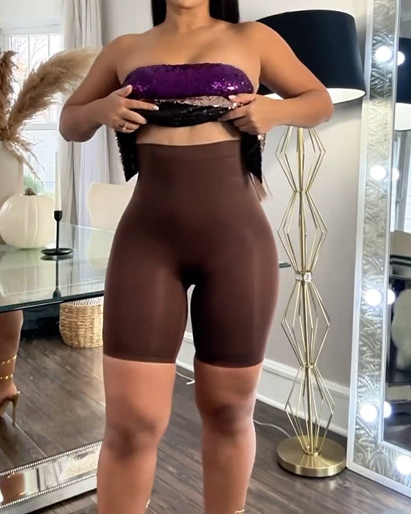 Seamless Core Control High Rise Stretch Thigh Sculpting Shapewear Shorts - By Qivii