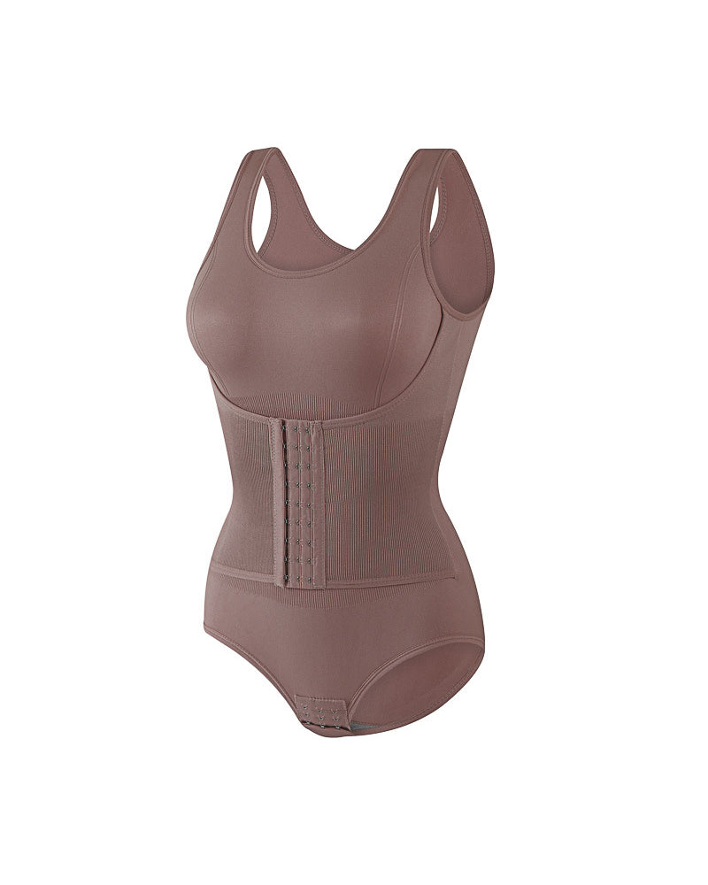 2 in 1 Seamless Double Tummy Control Corset Bodysuit Scoop Neck Tank Top Shapewear - By Qivii