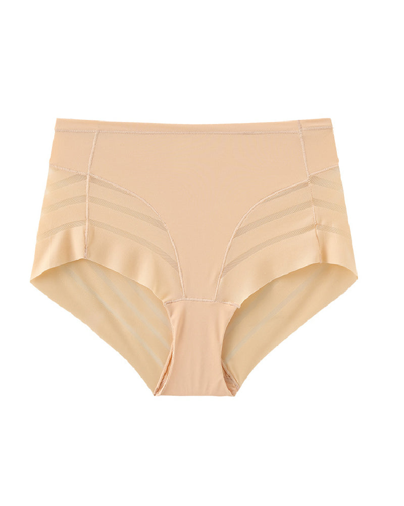 Lace Stripe Undetectable High Waist Briefs Underpants - By Qivii