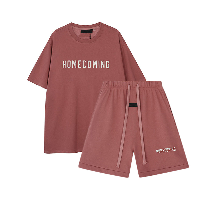 Homecoming T-Shirt / Shorts / Set - Wine Red - By Qivii