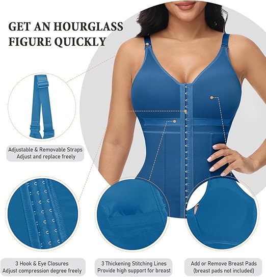 Women's Tummy Control Fajas Colombianas Post Surgery Full Body Butt Lifter Body Shaper - By Qivii