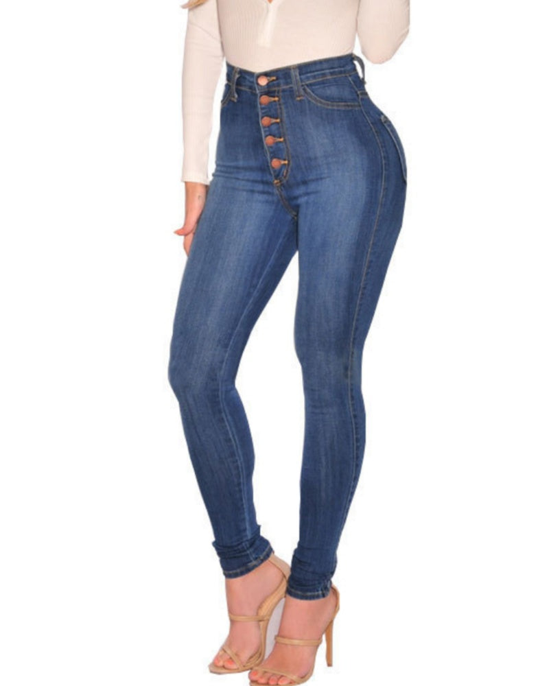 Women's High-Waisted Butt-Lifting Skinny Jeans - By Qivii