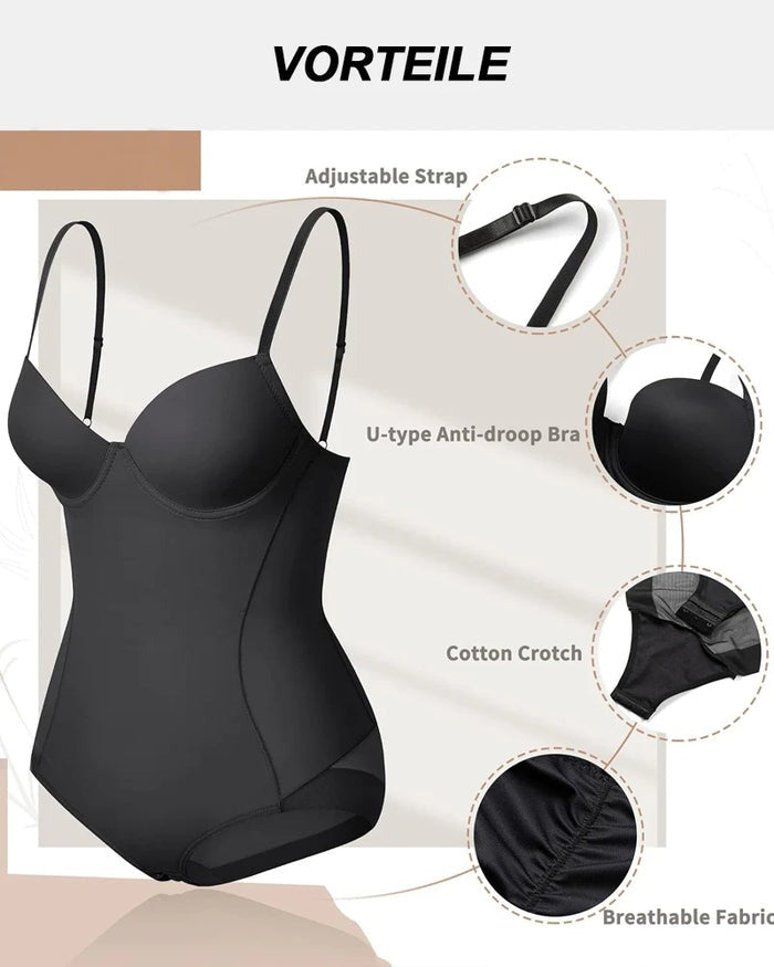 Breast Push Up Butt Lift Bodysuit Shapewear With Bra - By Qivii