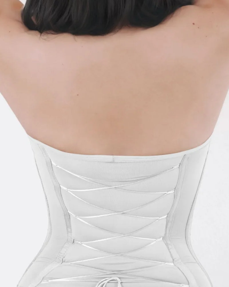 Shapshe® Sexy Back Lace-up Thong Seamless Skinny Bodysuit - By Qivii