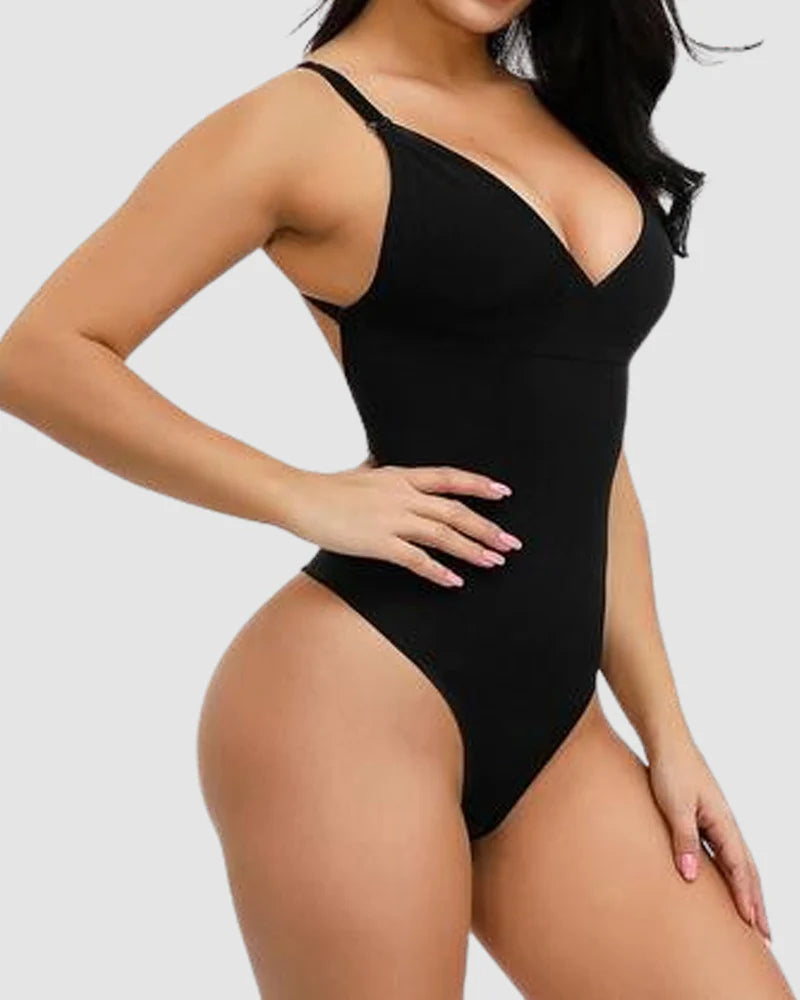 Seamless Tummy Control Bodysuit Butt Lifter Thong Backless Body Shaper - By Qivii