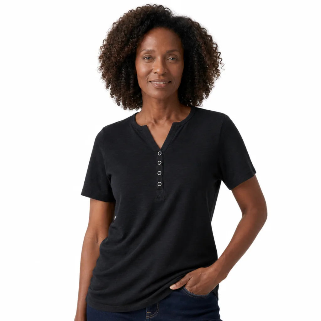 Daisy Snap Placket Tee