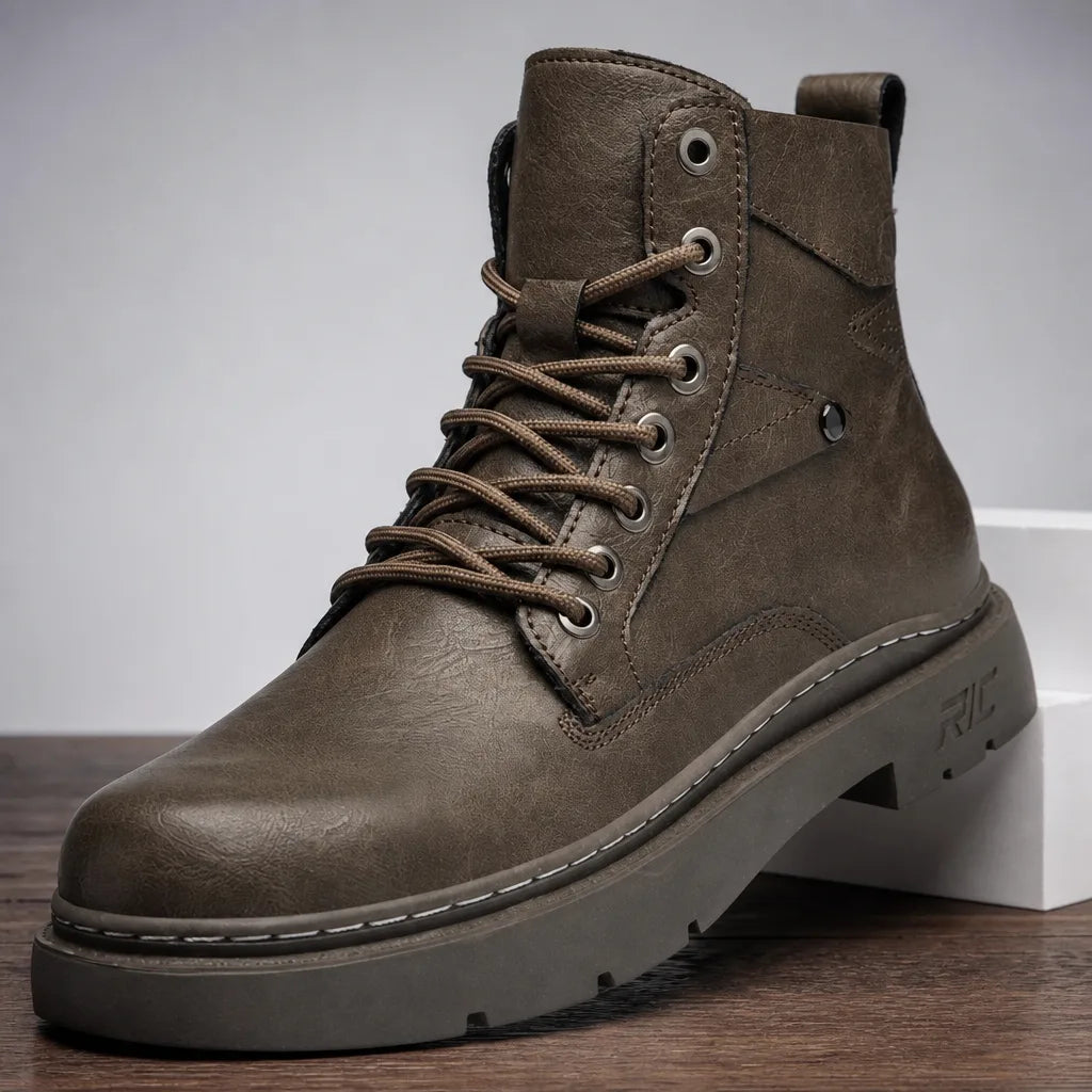 David | Mens Lace Up Winter Leather Work Boots