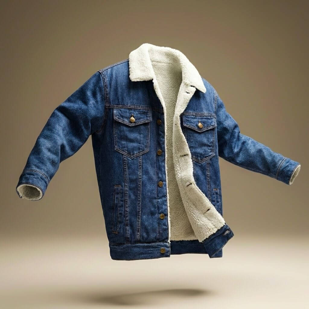 Jason Denim Shearling Jacket - By Qivii