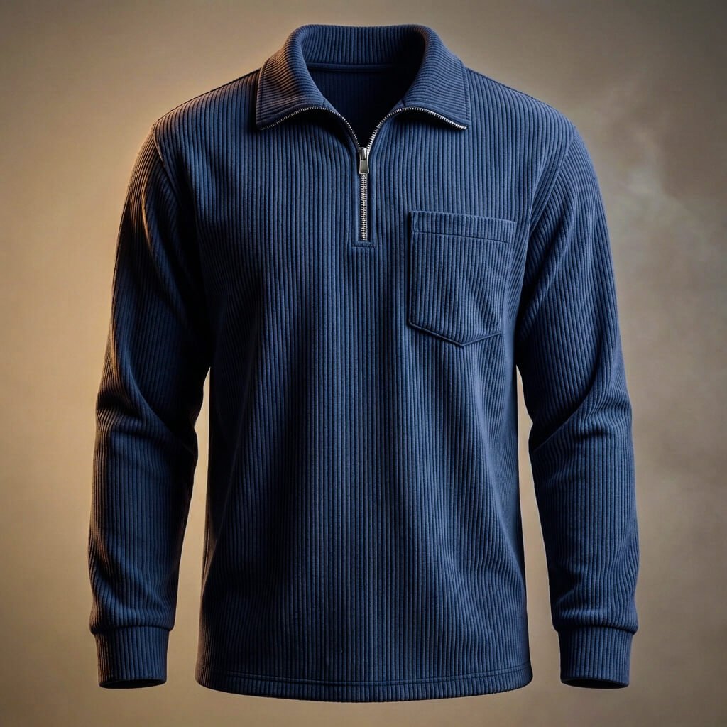Adam Corduroy Long Sleeve Polo - By Qivii