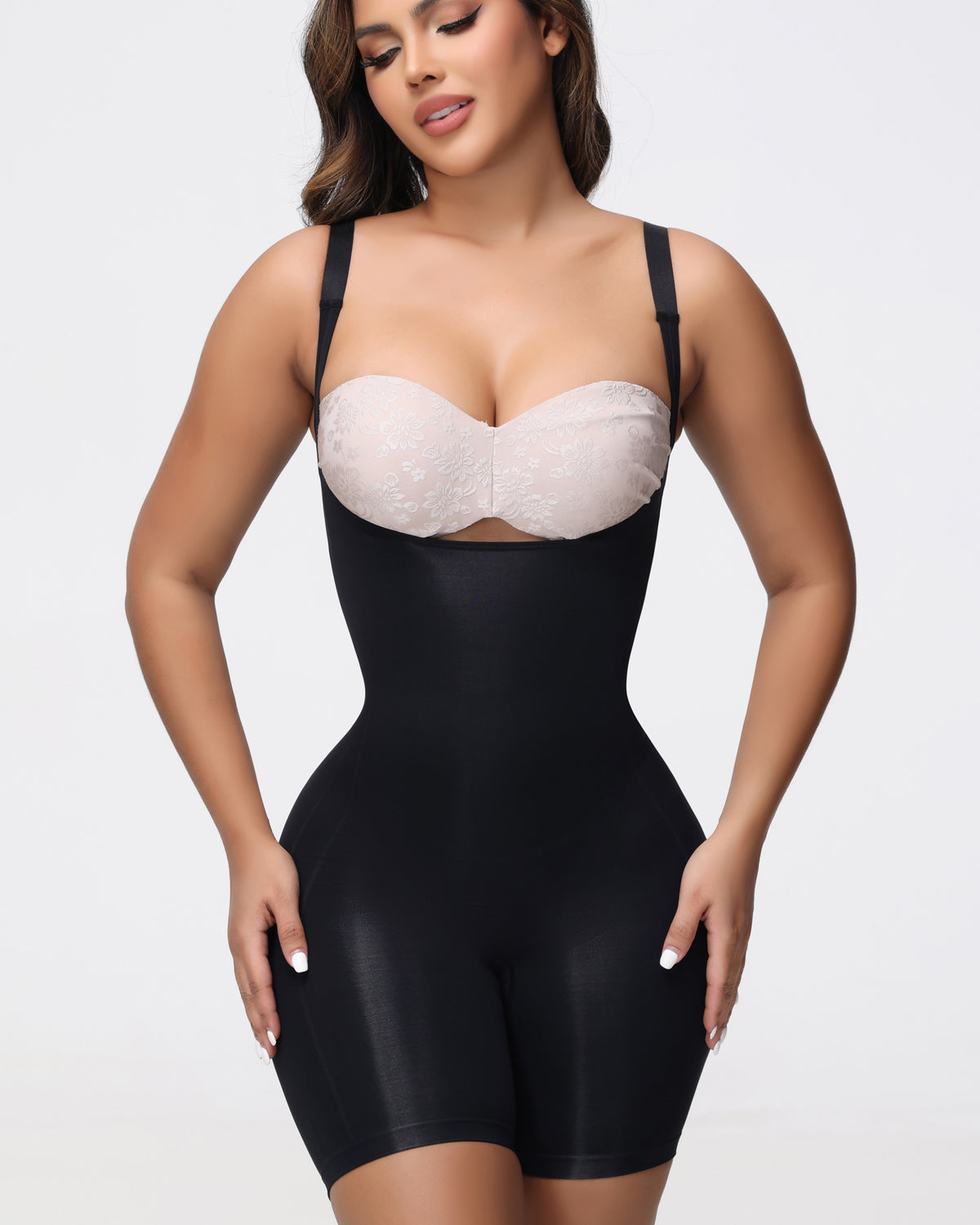 Shapshe® Seamless Smoothing Open Bust Bodysuit Tummy Control Body Shaper - By Qivii