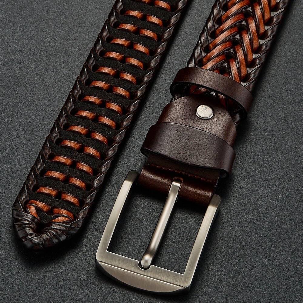 Braided Genuine Leather Belt - By Qivii