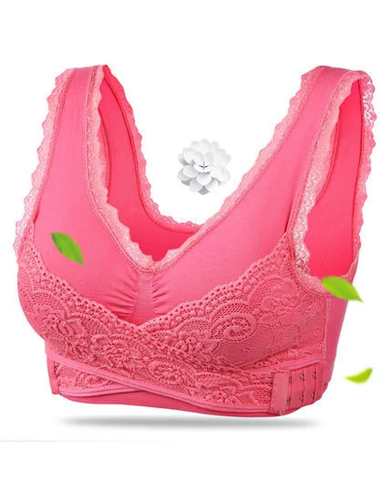 Women's Front Cross side Buckle Steelless Push up Sports Bra - By Qivii