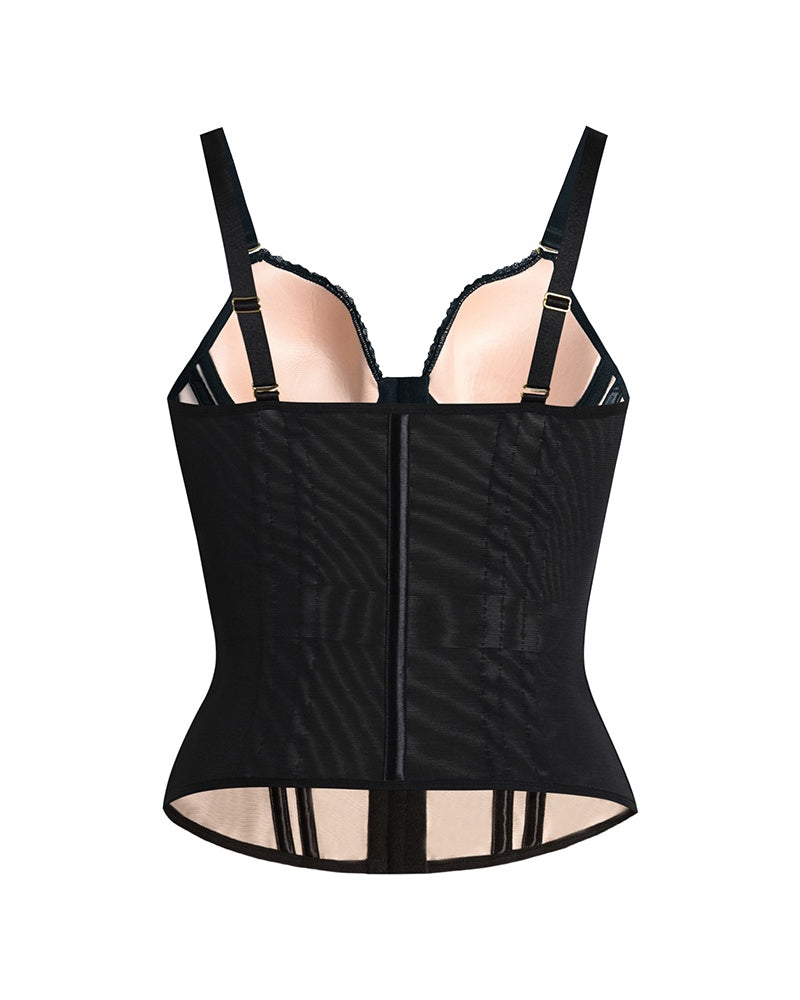 Shapshe® Fajas Colombianas Love Pattern Corset Top Zipper Waist Trainer - By Qivii
