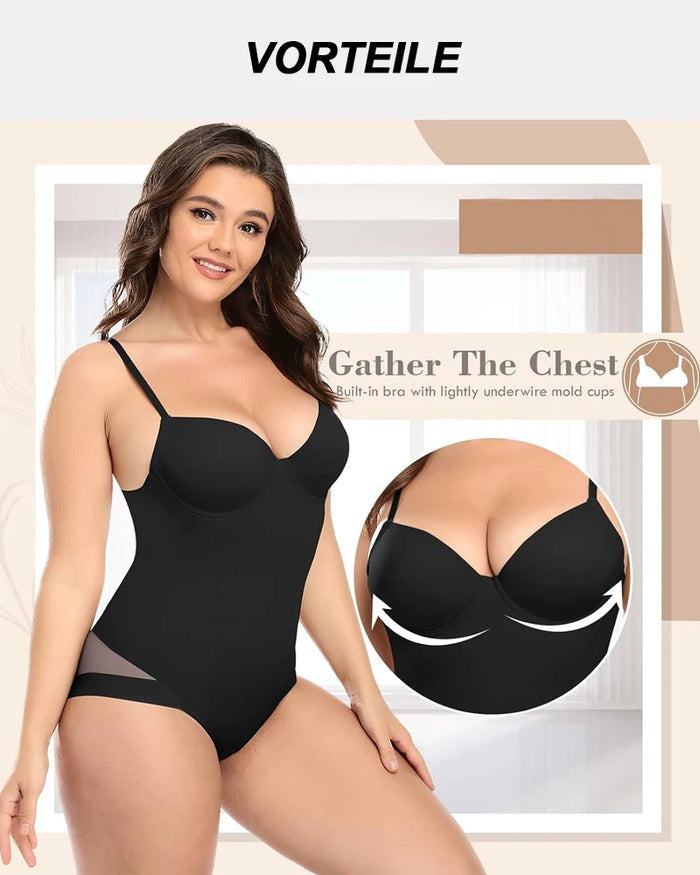 Breast Push Up Butt Lift Bodysuit Shapewear With Bra - By Qivii
