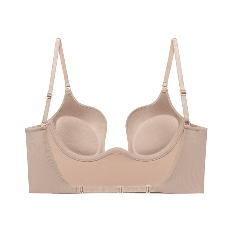 Backless Multiway Deep V Cup Underwire Push up Bra - By Qivii