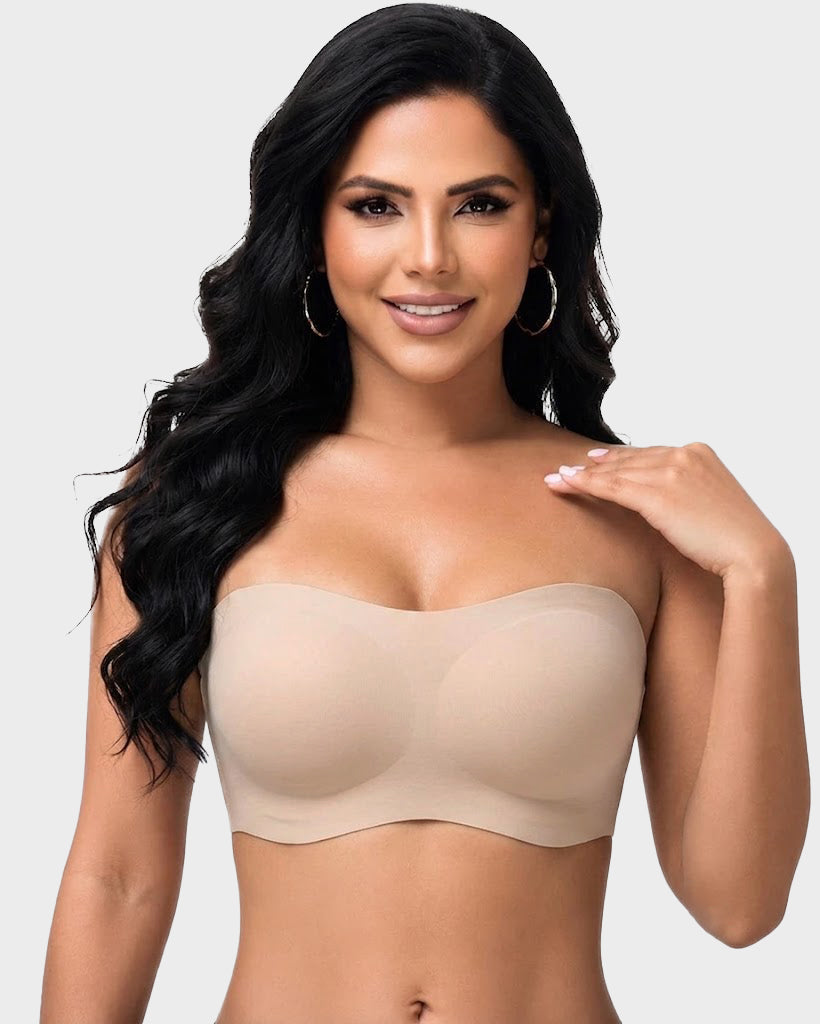 Strapless Non-slip Wireless Bra Padded Push Up Bra