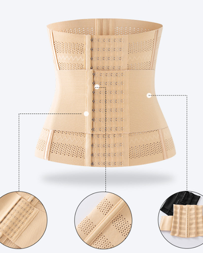 Hollow Breathable Double Belt Waist Trainer Tummy Control Slimming Sports Corset - By Qivii