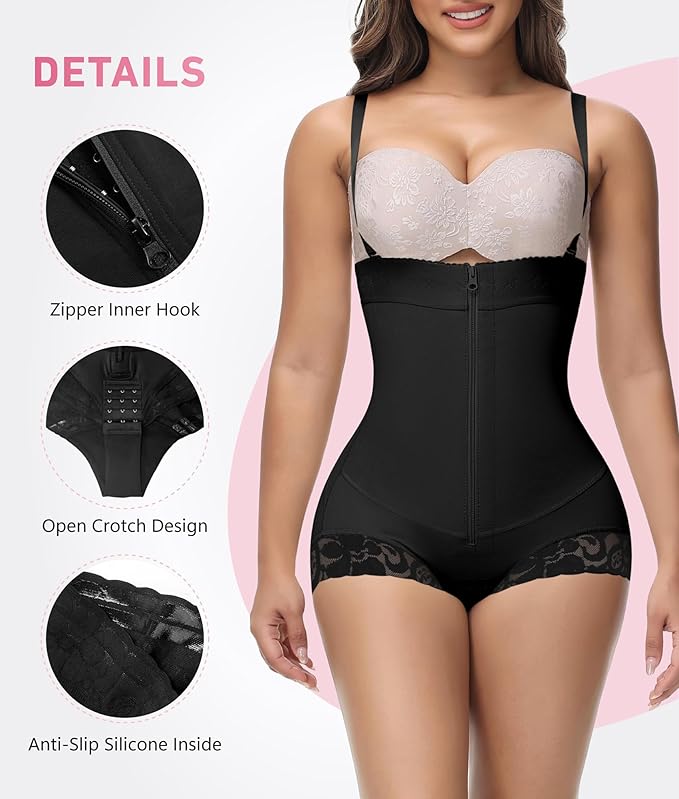 Shapshe® Fajas Colombianas Tummy Control Zipper Open Bust Compression Garment Shapewear - By Qivii
