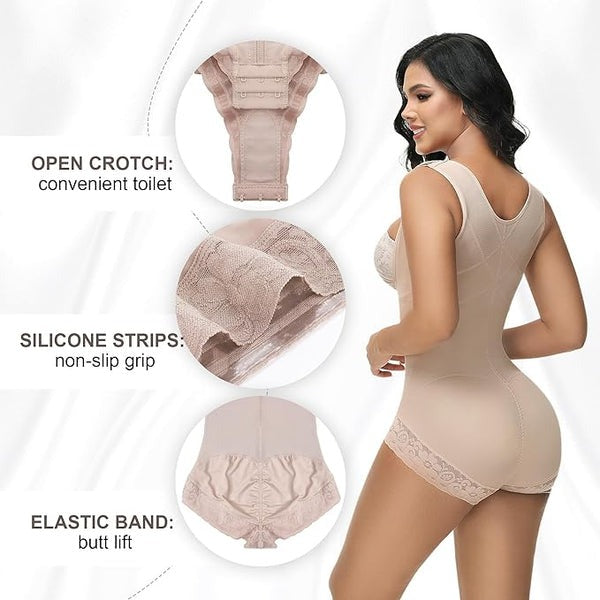 Shapshe® Leopard High Compression Open Bust Tummy Control Body Shaper