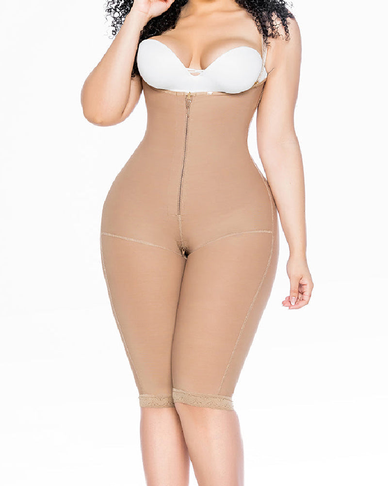 Shapshe® Seamless Invisible Zipper High Back Fajas Open Bust Thigh Slimmer Shapewear - By Qivii